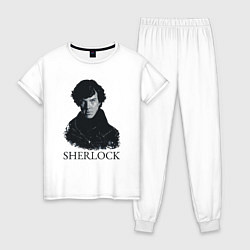 Пижама хлопковая женская Sherlock Art, цвет: белый
