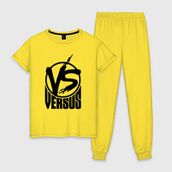 Пижама хлопковая женская Versus Battle, цвет: желтый