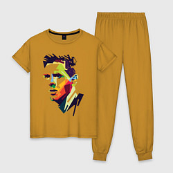 Пижама хлопковая женская Lionel Messi: fun-art, цвет: горчичный