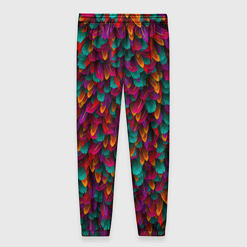 Женские брюки Разноцветные перья / 3D-принт – фото 2