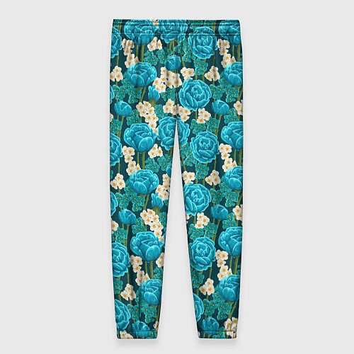 Женские брюки Голубые розы / 3D-принт – фото 2