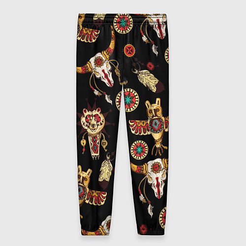 Женские брюки Индейские культовые символы / 3D-принт – фото 2