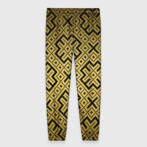 Женские брюки Обереги cлавян: золотая / 3D-принт – фото 2