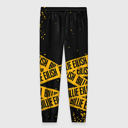 Женские брюки BILLIE EILISH: Yellow & Black Tape / 3D-принт – фото 2