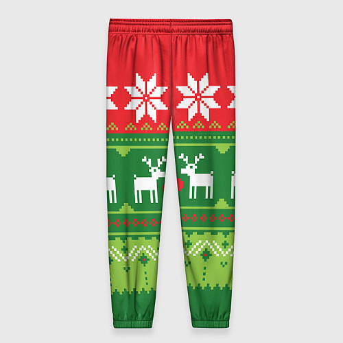 Женские брюки Скандинавские новогодние олени / 3D-принт – фото 2