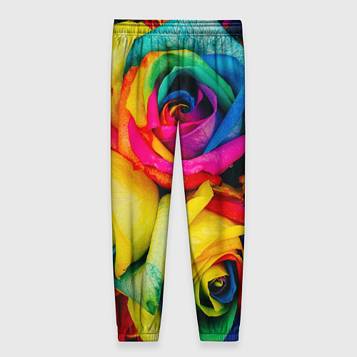 Женские брюки Разноцветные розы / 3D-принт – фото 2