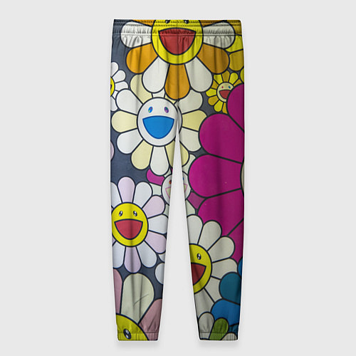 Женские брюки Цветы Ромашки / 3D-принт – фото 2