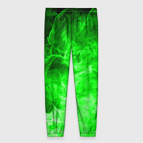 Женские брюки ОГОНЬ GREEN NEON / 3D-принт – фото 2