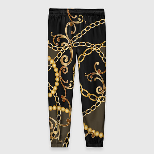 Женские брюки Versace Золотая цепь / 3D-принт – фото 2