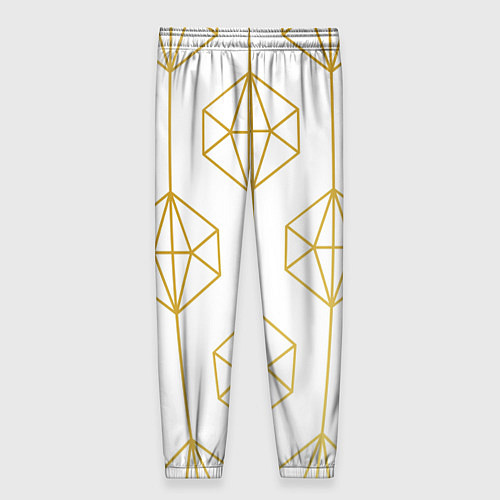 Женские брюки Геометрический орнамент золото / 3D-принт – фото 2