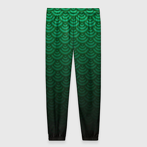Женские брюки Узор зеленая чешуя дракон / 3D-принт – фото 2