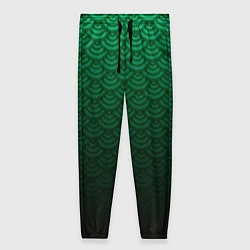 Женские брюки Узор зеленая чешуя дракон