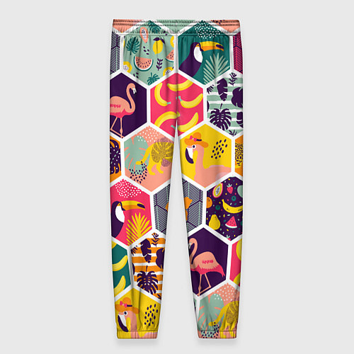 Женские брюки Тропические соты / 3D-принт – фото 2