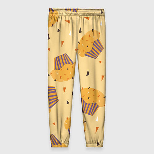 Женские брюки Капкейки на желтом фоне / 3D-принт – фото 2