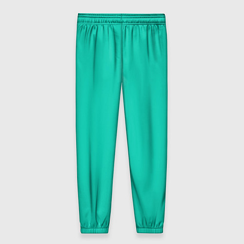 Женские брюки Бискайский зеленый без рисунка / 3D-принт – фото 2