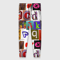 Брюки женские Английские буквы 2, цвет: 3D-принт