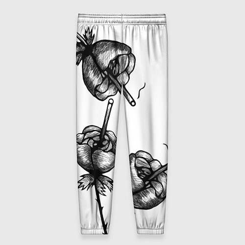 Женские брюки Дымящие розы / 3D-принт – фото 2