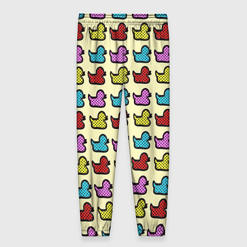 Женские брюки Утиный фон Утки Ducks / 3D-принт – фото 2