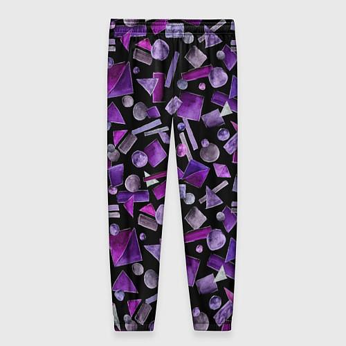 Женские брюки Геометрический фиолетовый / 3D-принт – фото 2