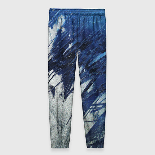 Женские брюки Серо-синее абстрактное / 3D-принт – фото 2
