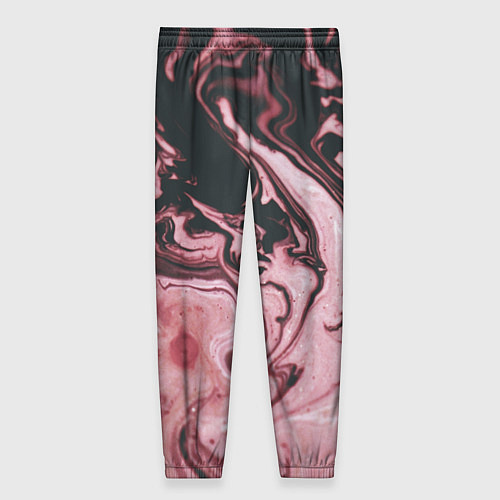 Женские брюки Розовые Разводы С черными / 3D-принт – фото 2