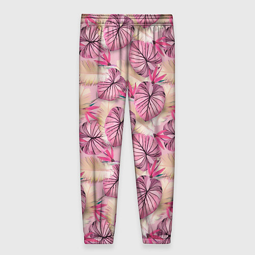 Женские брюки Розовый тропический узор / 3D-принт – фото 2
