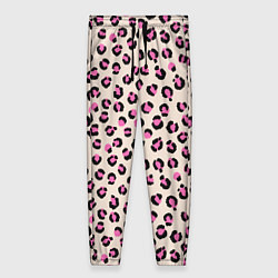 Женские брюки Леопардовый принт розовый