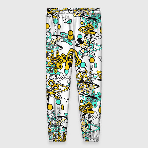 Женские брюки Абстрактный современный узор в стиле граффити / 3D-принт – фото 2