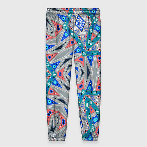 Женские брюки Серо-синий абстрактный узор / 3D-принт – фото 2