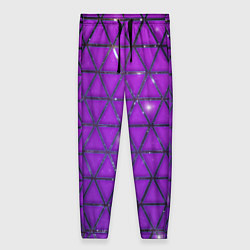 Брюки женские Фиолетовые треугольники, цвет: 3D-принт