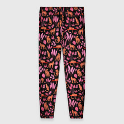 Брюки женские ГЕПАРД В ЛИСТВЕ, цвет: 3D-принт