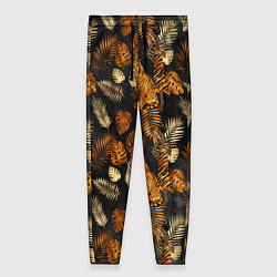 Женские брюки Тигры и листья Тропики