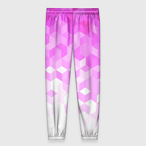 Женские брюки 3D ромб розовый / 3D-принт – фото 2