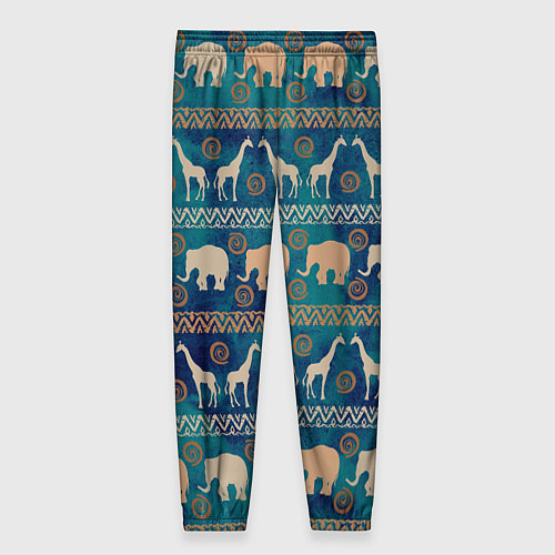 Женские брюки Жирафы и слоны / 3D-принт – фото 2