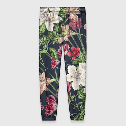 Женские брюки Цветы Розовые / 3D-принт – фото 2