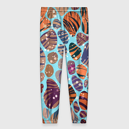 Женские брюки Разноцветные камушки, цветной песок, пальмовые лис / 3D-принт – фото 2