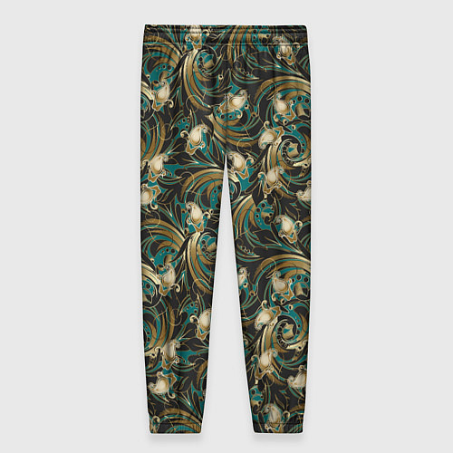 Женские брюки Абстрактные зеленые листья / 3D-принт – фото 2