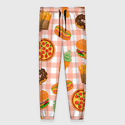 Женские брюки PIZZA DONUT BURGER FRIES ICE CREAM pattern