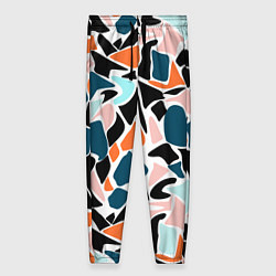Женские брюки Абстрактный современный разноцветный узор в оранже