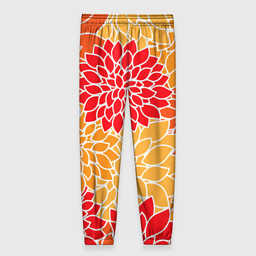 Женские брюки Летний цветочный паттерн / 3D-принт – фото 2