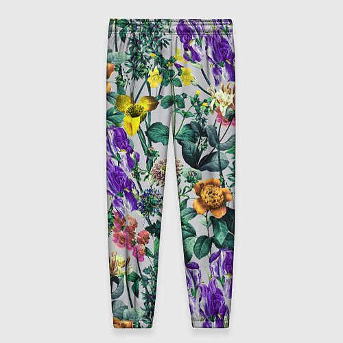 Женские брюки Цветы Летний Орнамент / 3D-принт – фото 2