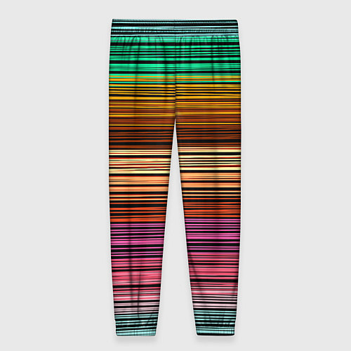 Женские брюки Multicolored thin stripes Разноцветные полосы / 3D-принт – фото 2