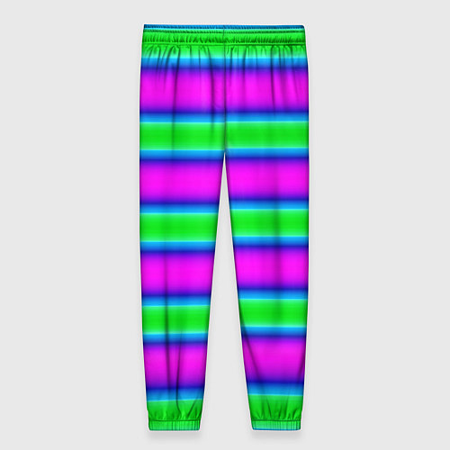 Женские брюки Зеленый и фиолетовые яркие неоновые полосы striped / 3D-принт – фото 2