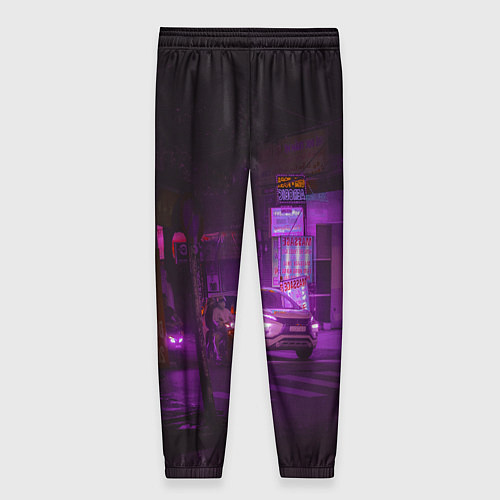 Женские брюки Неоновый ночной переход - Фиолетовый / 3D-принт – фото 2