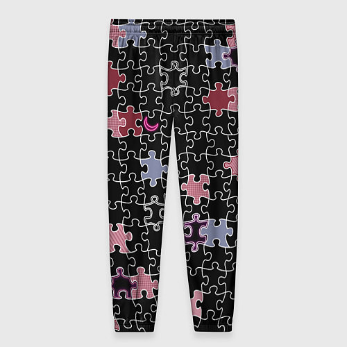 Женские брюки Пазлы, винтаж, ретро / 3D-принт – фото 2