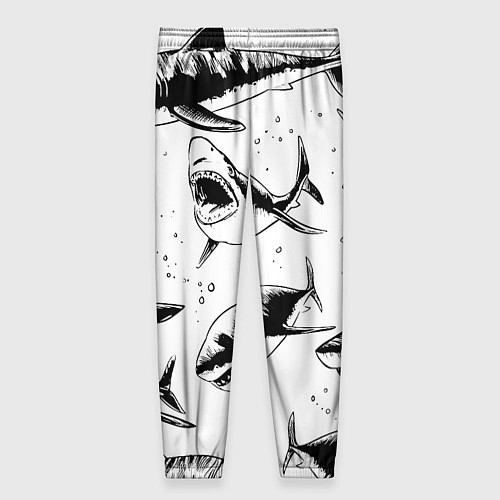 Женские брюки Кровожадные акулы - стая / 3D-принт – фото 2