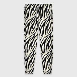 Брюки женские Тигровый полосатый узор-черные, бежевые полосы на, цвет: 3D-принт