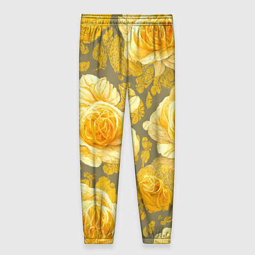 Женские брюки Яркие желтые бутоны / 3D-принт – фото 2