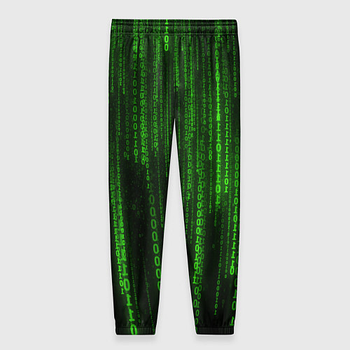 Женские брюки Двоичный код зеленый / 3D-принт – фото 2