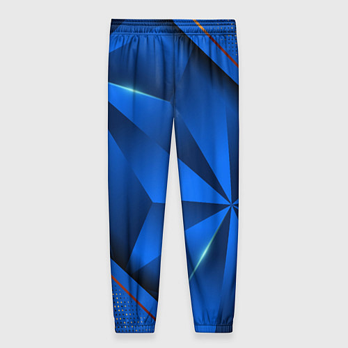 Женские брюки Герб РФ на синем объемном фоне / 3D-принт – фото 2